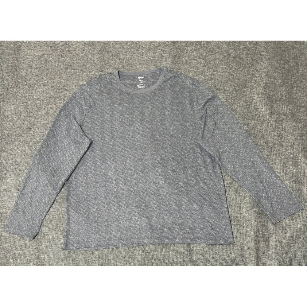 Sonoma Mens XXL Pajama Shirt Gray Waffle Knit Long Sleeve Crew Neck